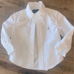 Boys 2T Polo White Button Down Shirt
